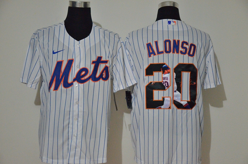 MLB Men New York Mets 20 Pete Alonso Nike White Home 2020 Replica Player Jersey